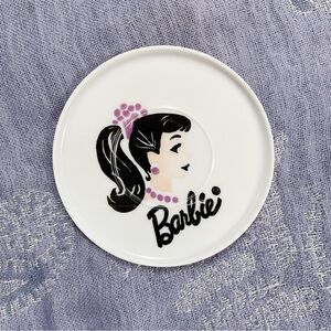 Vintage 1960s Barbie Ponytail Trinket Dish Saucer Pink Portrait Plastic Melamine